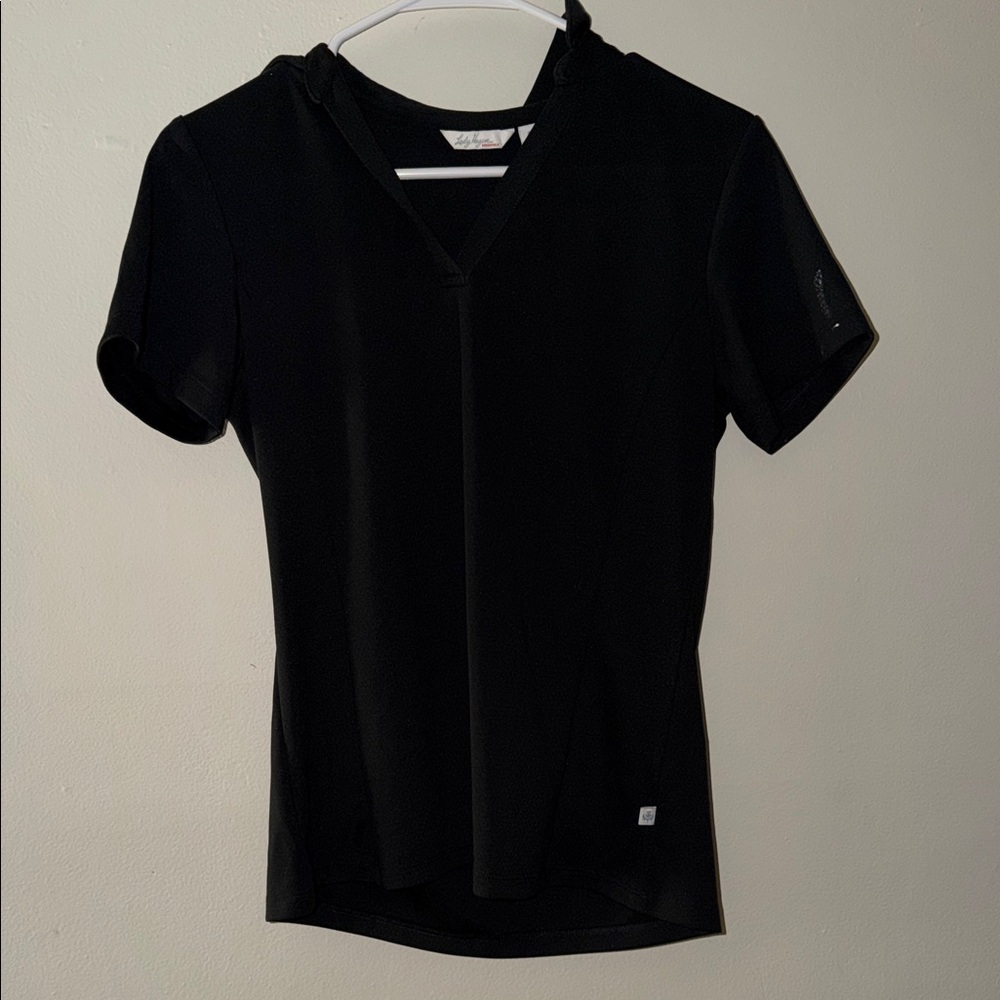 Lady Hagen Black Short Sleeve golf Top